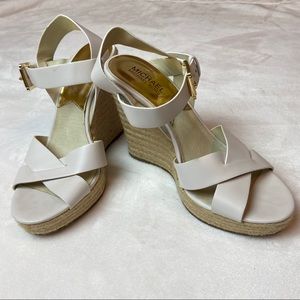 Michael Kors Viola Espadrille White Strappy Wedge